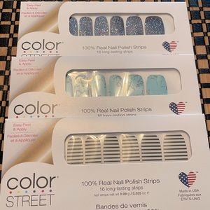 3 Brand New Color Street Packs Mojave Turquoise, Holidaze, and Between the Lines